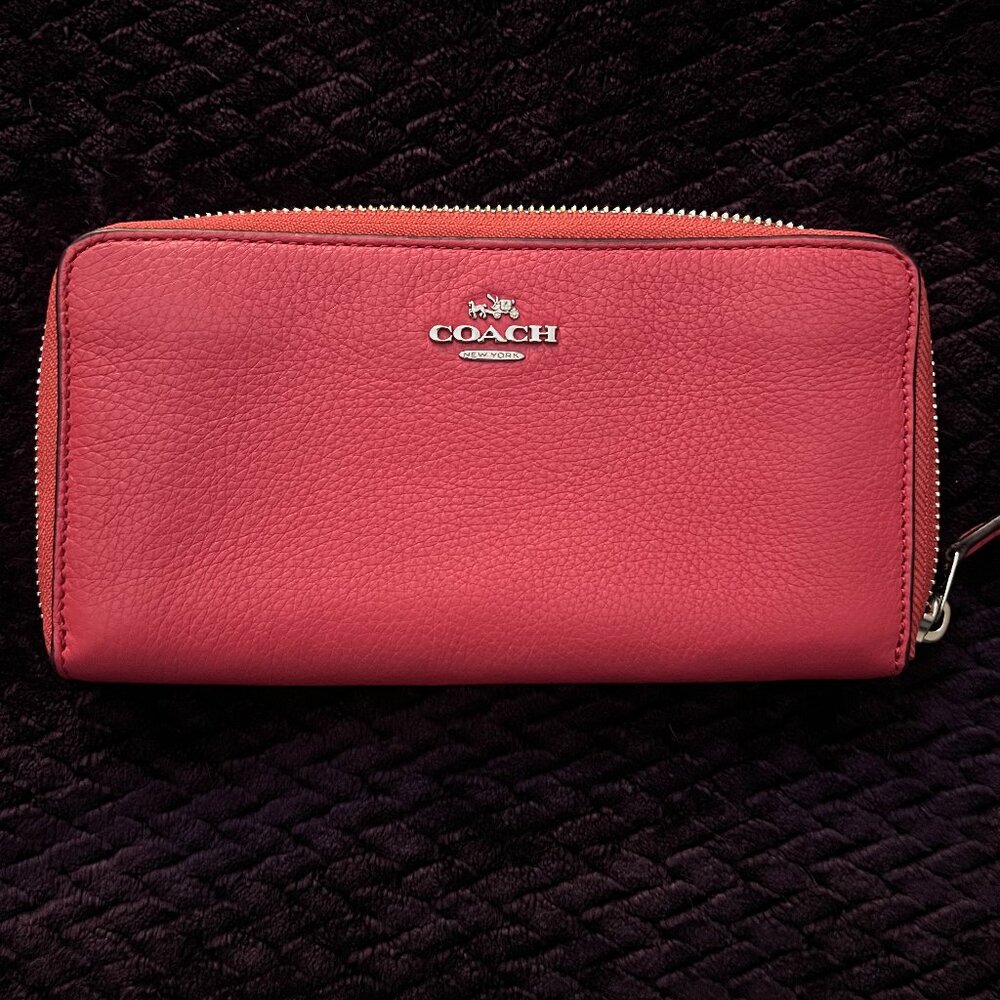 COACH-Hot Pink large zipping wallet